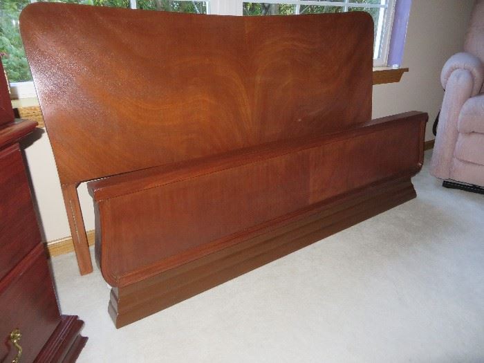 1950s FULL BED HEADBOARD AND FRAME
