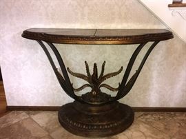 Decorative demi-lune entrance table