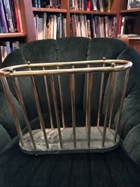 Brass Magazine rack w/ marble bass