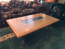 Iron base decorative coffee table