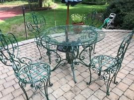Iron patio set