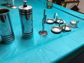 Art Nouveau cocktail shakers and bar ware