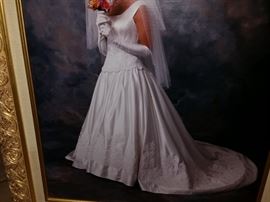 Beautiful Wedding Dress with Gloves and Veil