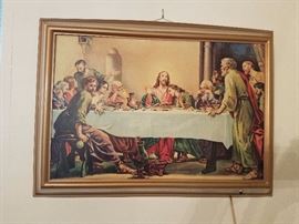 Vintage Lighted picture of Last Supper