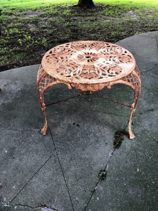 Wrought iron table.