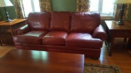 One of a Pair of Like New Leather Sofas Paid $2500.00 Each