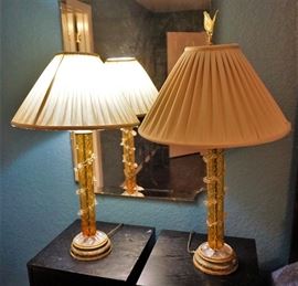 Hand blown glass lamps