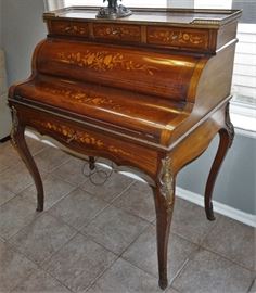 Antique barrel roll desk