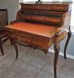 Antique barrel roll desk