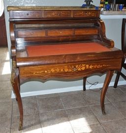 Antique barrel roll desk