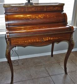 Antique barrel roll desk