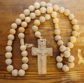 Pottery cross necklace