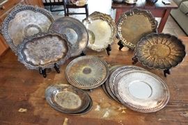 Medium silverplate serving trays
