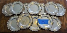 12 heavy sterling Otaduy plates from Mexico