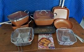 Copper Chef cooktop and cookware