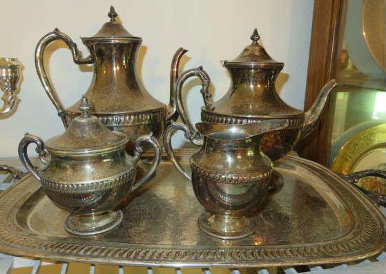 Silver Plate Coffee/Tea Set with Tray