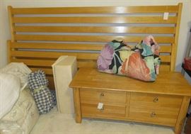 American Signature Light Wood King Size Head/Footboard