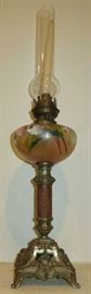 Antique Depose Hand Painted Oil Lamp