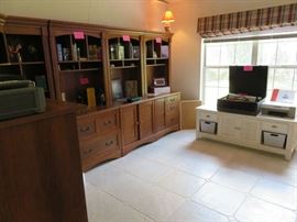 5 Piece Office Library Desk/Bookshelf Cabinets