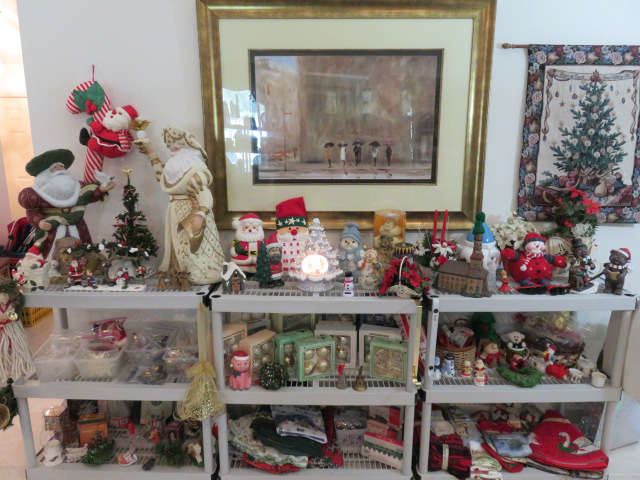 Christmas Decorations, Handmade Ceramic Santa Figurines