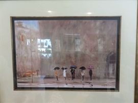 "Waiting For A Cab On Park Avenue" Framed Print by Max Moran 