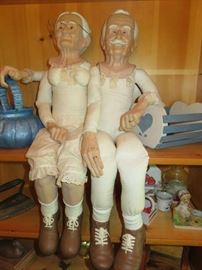 William L Wallace Jr. Old Grandma Woman and Grandpa Man Porcelain Doll Set 