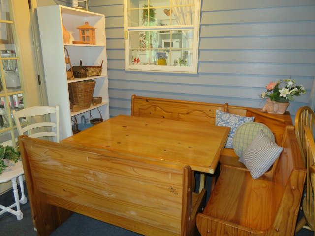 Oak Corner Kitchen Nook Bench/Table Set