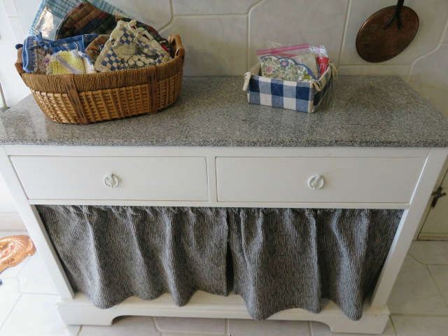 Grey Marble Top Buffet Console Cabinet