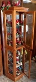Lighted display cabinet full all types porcelain/other Cardinals