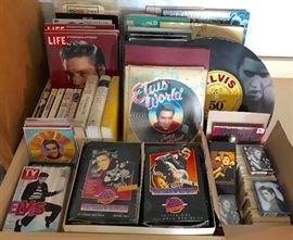 ELVIS: Collectors books-50th anniversary, magazines, TV guides, Musical gift cards, playing cards.....