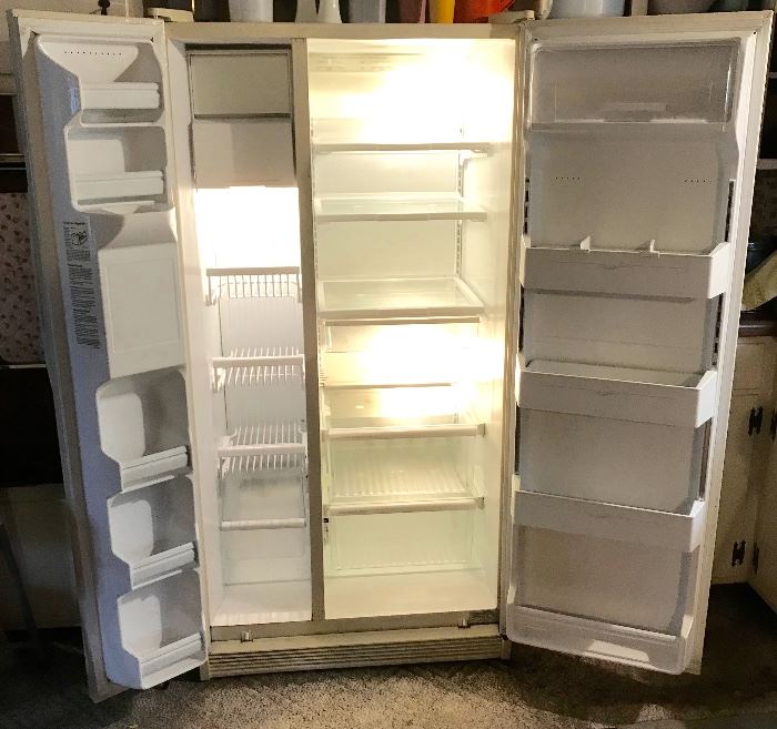KENMORE SIDE BY SIDE REFRIGERATOR-OLDER MODEL-CLEAN-WORKS GREAT-only $200 today