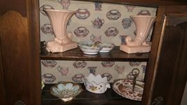 Early McCoy pair of cornucopia vases