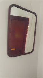 Antique take mahogany beveled edge mirror