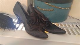 Black vintage Victorian shoes