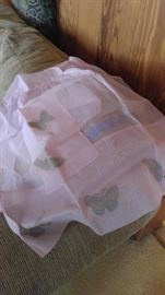 Vintage aprons handmade pink with butterflies