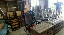 Old chairs vintage trunks & more