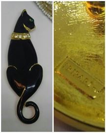 Trifari Black Cat enamel brooch