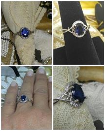 Blue Sapphire in Sterling Silver