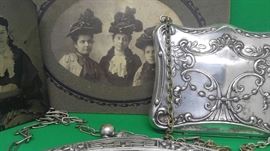 Wonder enchanting all,original Victorian photographs sterling calling card purse