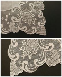 Victorian linen lace wedding handkerchief