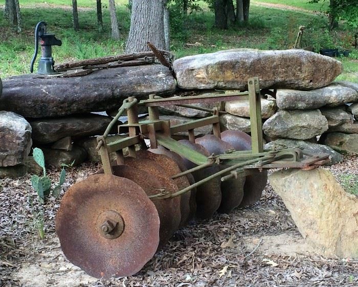 Rusty Tractor-pulled Disc Harrow