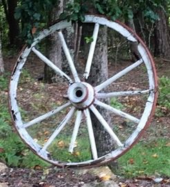 Large Painted Wagon Wheel