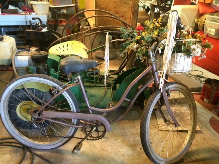 Vintage Bicycle, Homemade Riding Lawnmower, More