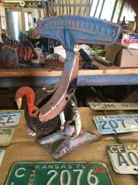 Repurposed Implements Rooster Art, A Few of the MANY License Plates (Several States)