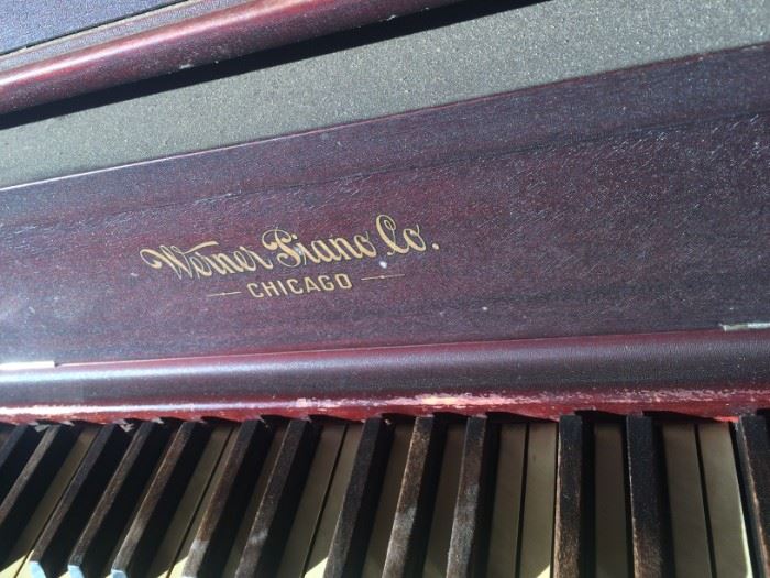 Detail on Werner Upright Piano circa 1910-1920