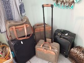 Vintage Tweed and Leather Luggage
