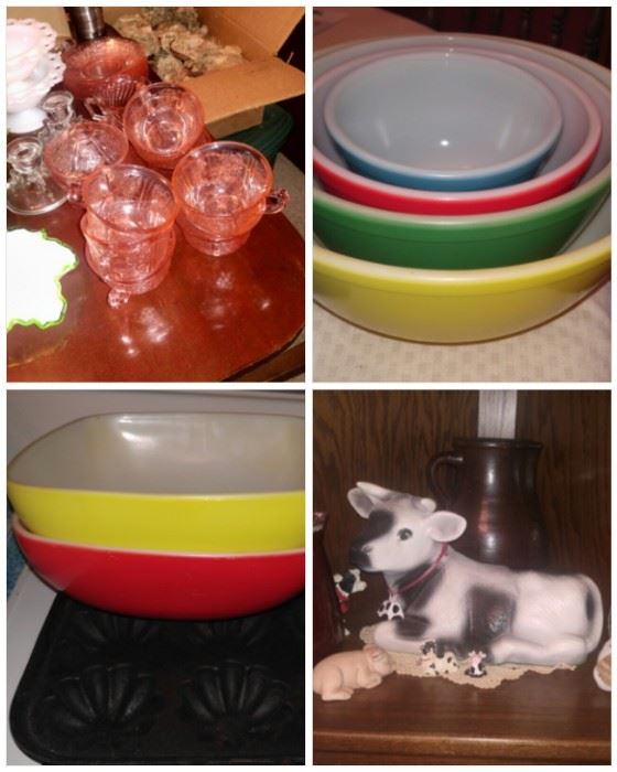 Some of the best vintage Pyrex several sets of primary color mixing bowl sets in ex condition