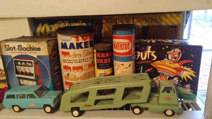 Vintage metal toy tonka trucks