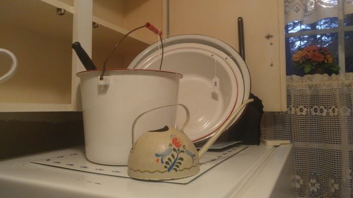 Huge collection of enamelware
