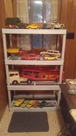 Just a few of the vintage metal toy trucks & cars Tonka hubley & more